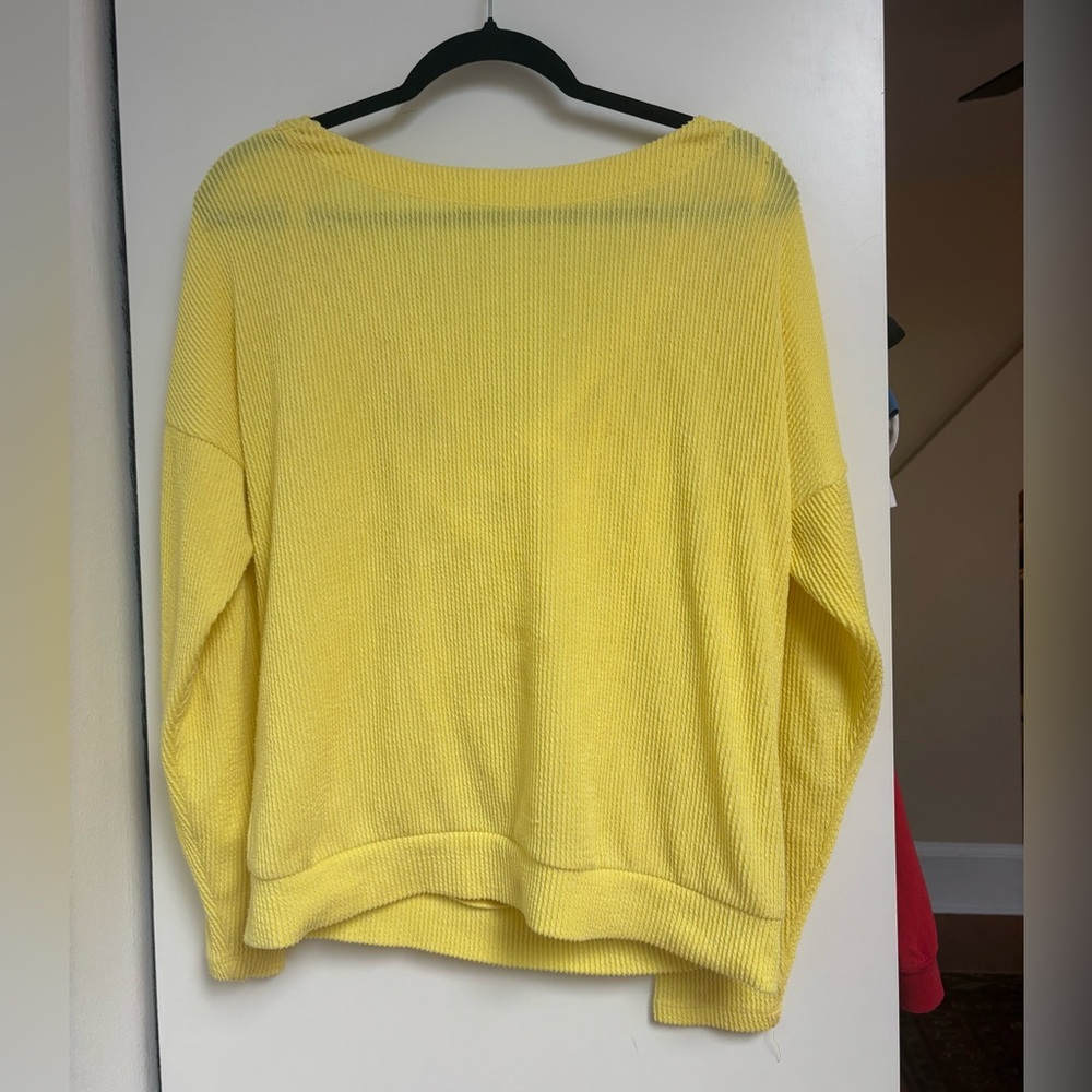 Maeve Off-the-Shoulder Yellow Sweater Relaxed Fit Knit